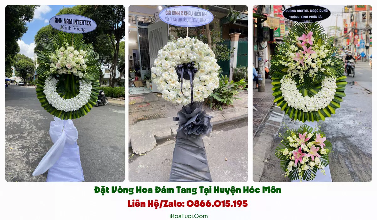 Vòng hoa đám tang Hóc Môn nhiều mẫu để chọn