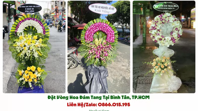 Vòng Hoa Viếng Đám Tang Tại Bình Tân, TP.HCM
