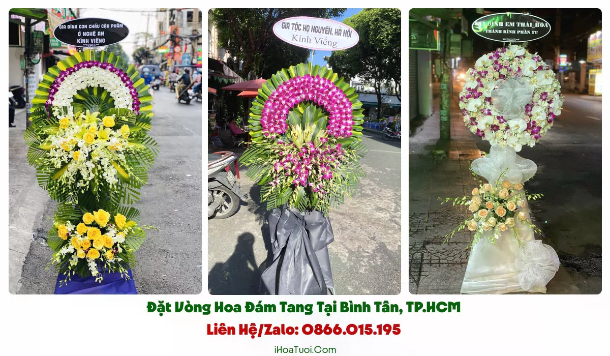 Vòng Hoa Viếng Đám Tang Tại Bình Tân, TP.HCM