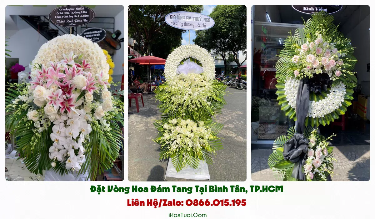Các loại vòng hoa viếng đám tang tại Bình Tân