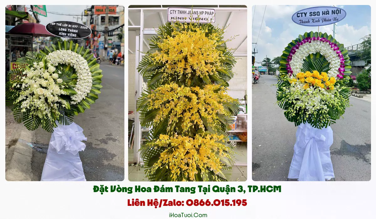 Giao vòng hoa đám tang đúng giờ tại Quận 3