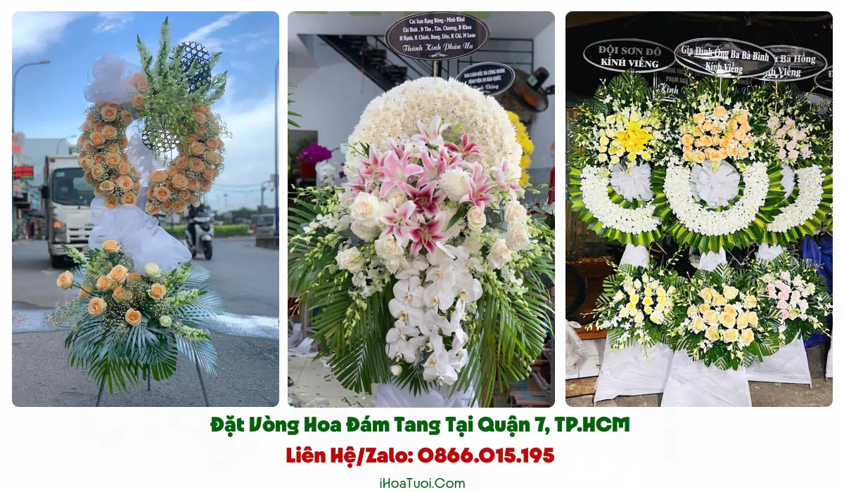 Các loại vòng hoa viếng đám tang tại Quận 7