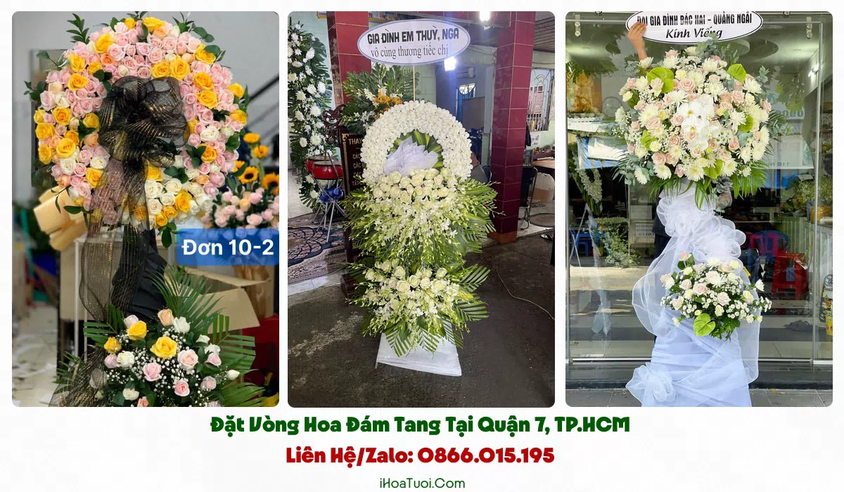 Kệ hoa viếng trang nghiêm cho công ty tại Quận 7