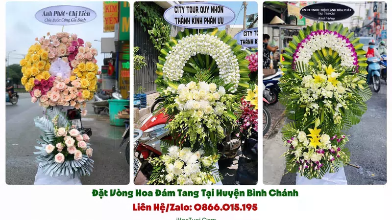 Vòng Hoa Viếng Đám Tang Tại Huyện Bình Chánh, TP.HCM