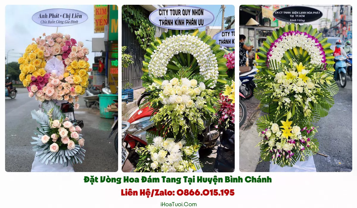 Vòng Hoa Viếng Đám Tang Tại Huyện Bình Chánh, TP.HCM