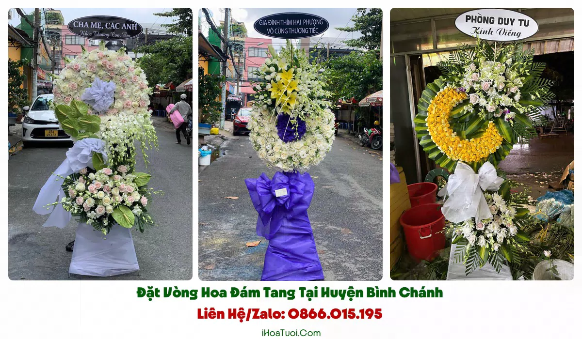 Các loại vòng hoa đám tang tại Huyện Bình Chánh, TP.HCM