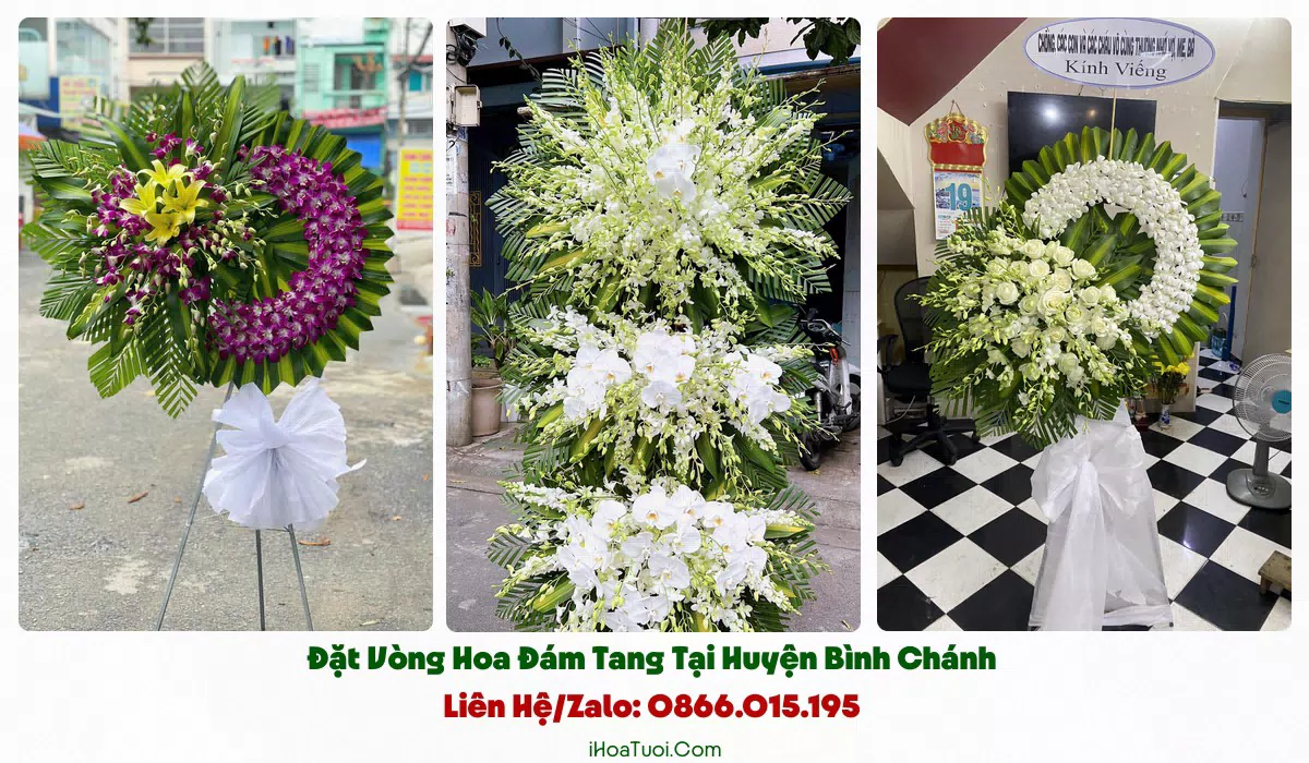 Mẫu vòng hoa tang lễ trang nghiêm tại Huyện Bình Chánh, TP.HCM