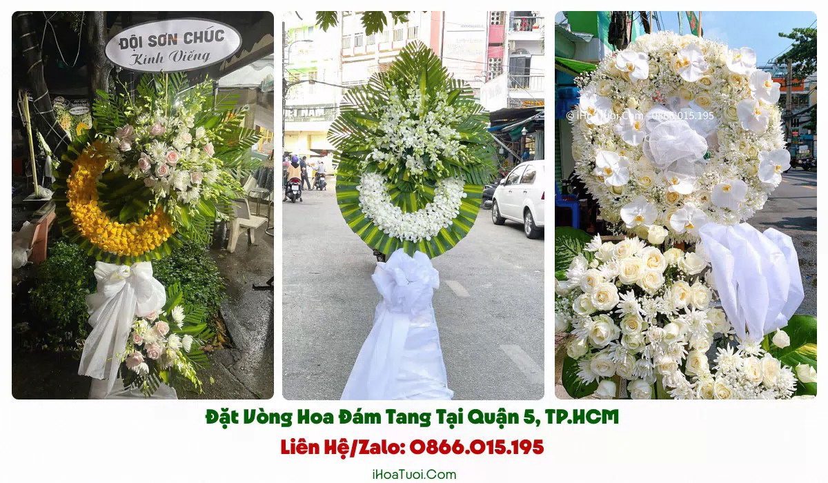 Các loại vòng hoa đám tang tại Quận 5