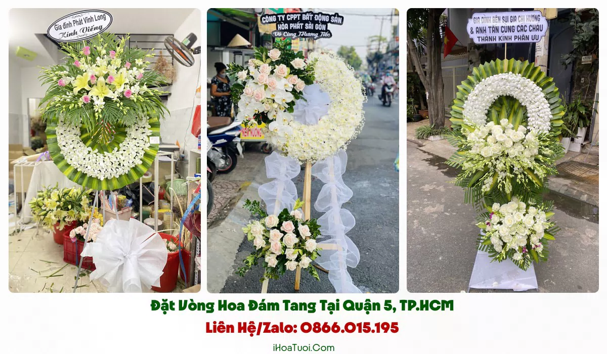 Giao vòng hoa đám tang khắp Quận 5 và khu lân cận
