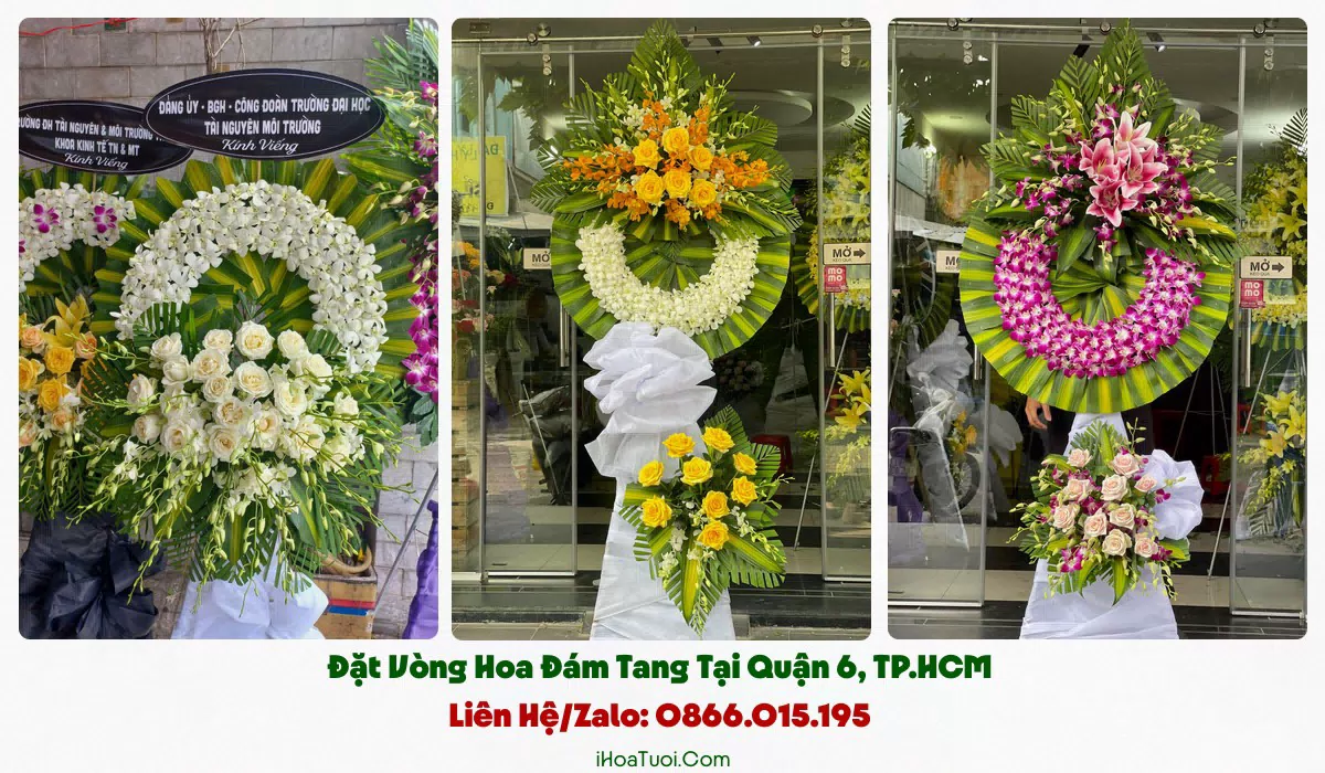 Các loại vòng hoa tang lễ tại Quận 6