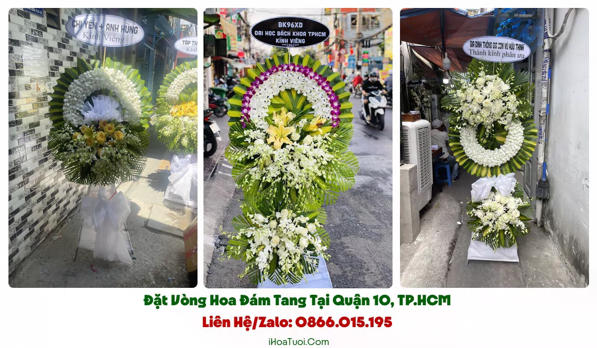 Vòng Hoa Viếng Đám Tang Tại Quận 10, TP.HCM