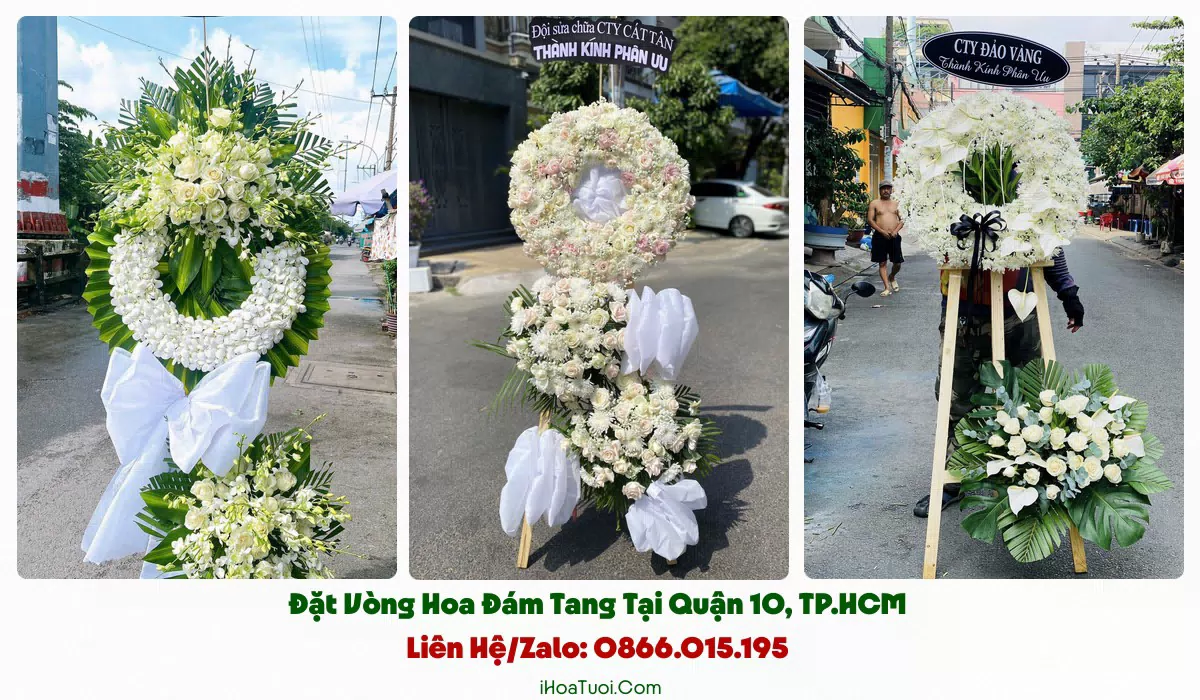 Các loại vòng hoa đám tang tại Quận 10