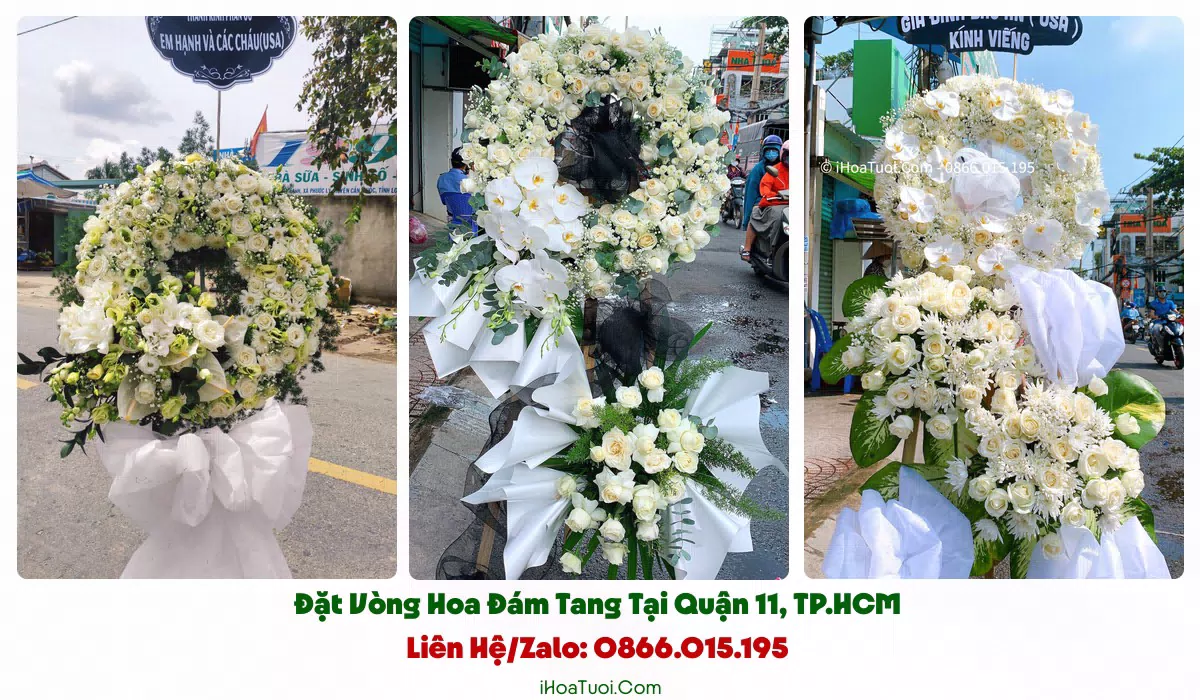 Vòng hoa tang lễ trang nghiêm hợp phong tục người Hoa Quận 11