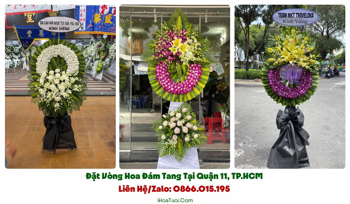 Giao vòng hoa tang lễ đúng giờ tại Quận 11
