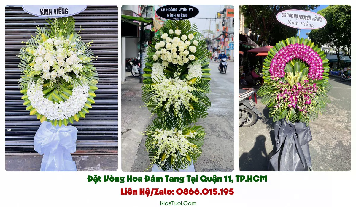Giao vòng hoa đám tang khắp Quận 11 và khu lân cận