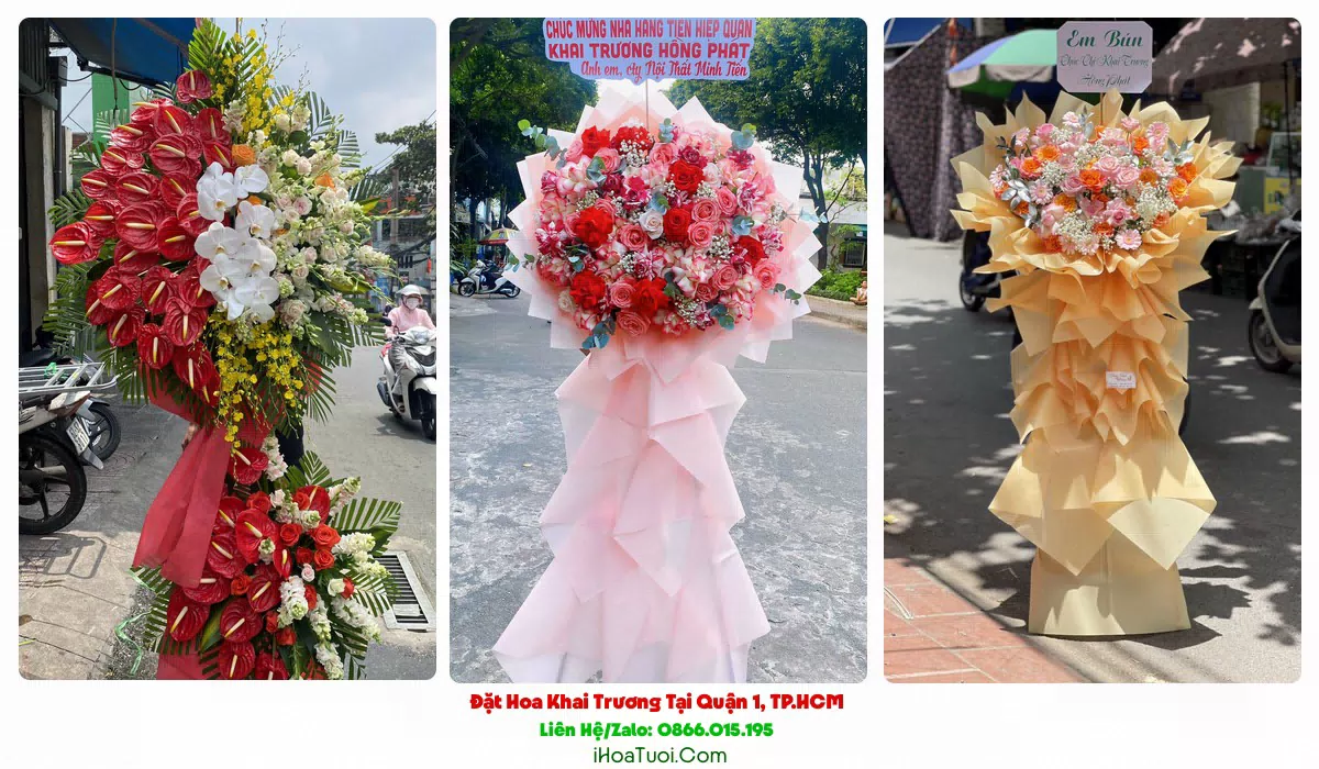 Kệ hoa khai trương công ty, showroom tại Quận 1