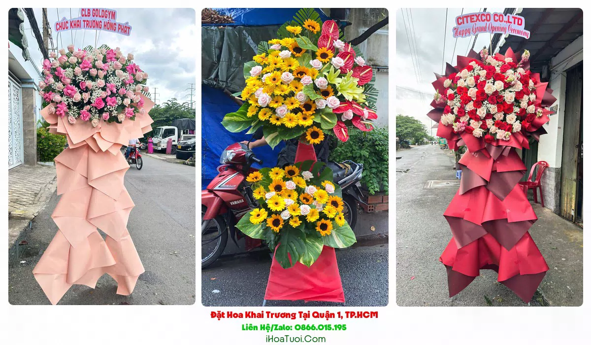 Hoa khai trương giao đúng giờ tại trung tâm Quận 1, TP.HCM