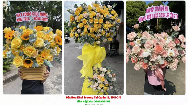 Kệ Hoa Khai Trương Tại Quận 12, TP.HCM