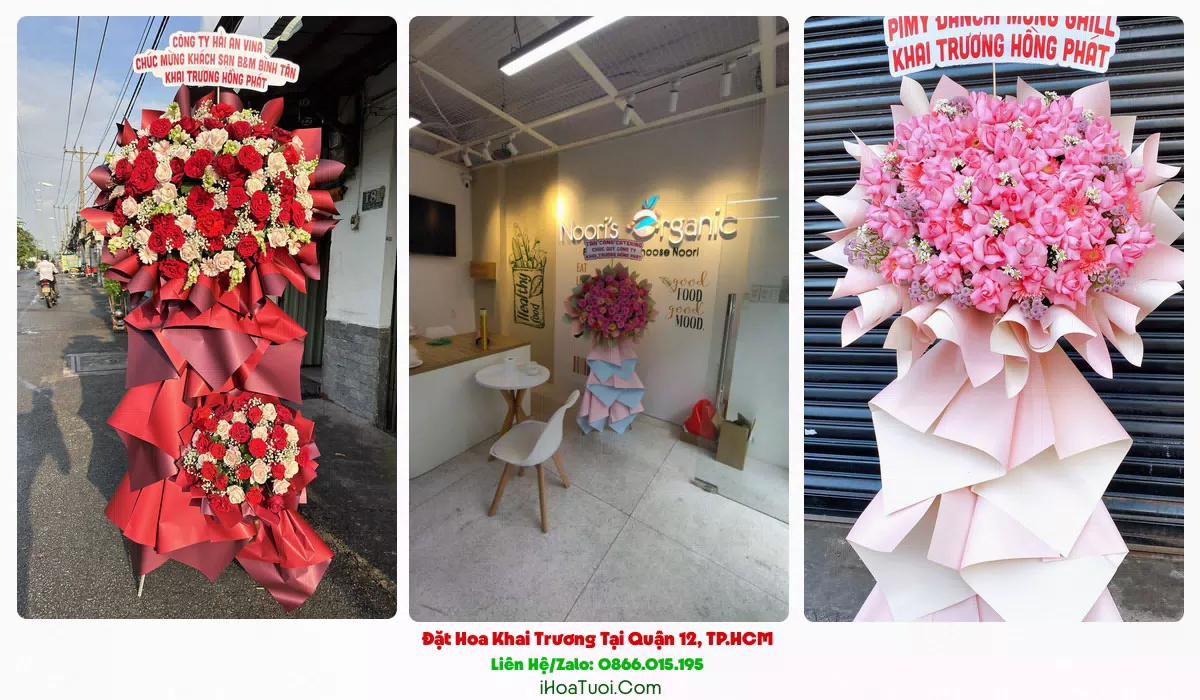 Kệ hoa khai trương công ty, cửa hàng tại Quận 12