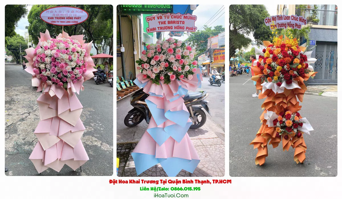 Kệ hoa khai trương công ty showroom tại Bình Thạnh