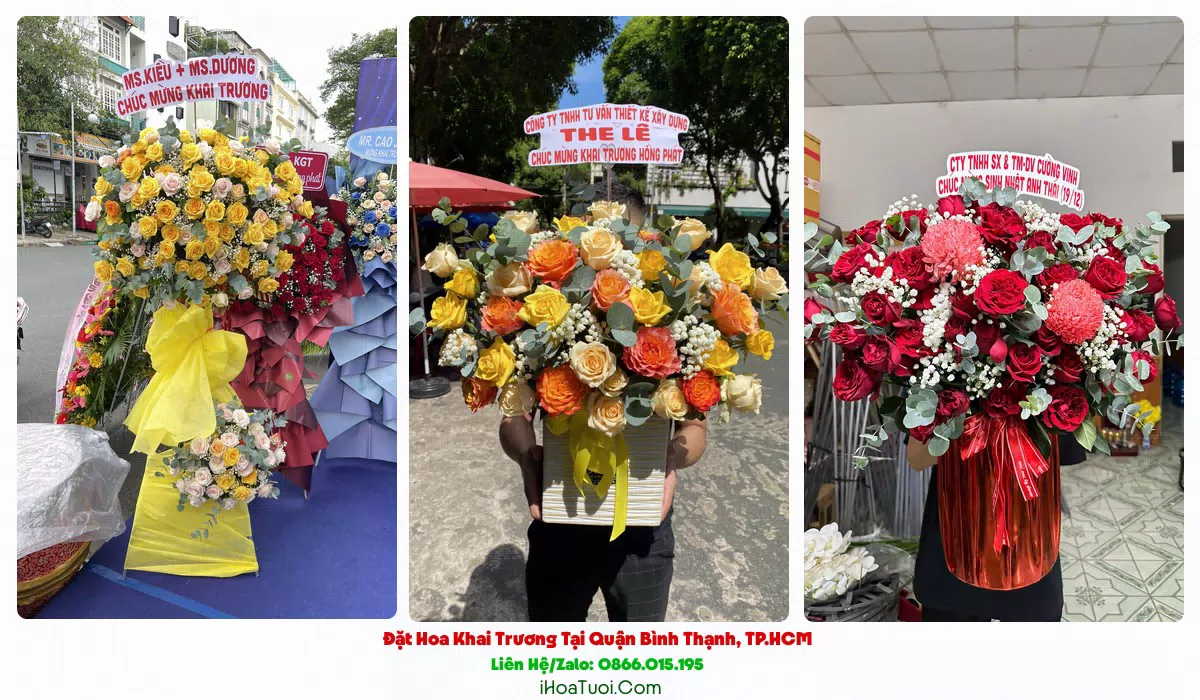 Giao hoa khai trương đúng giờ khu Nguyễn Hữu Cảnh Bình Thạnh