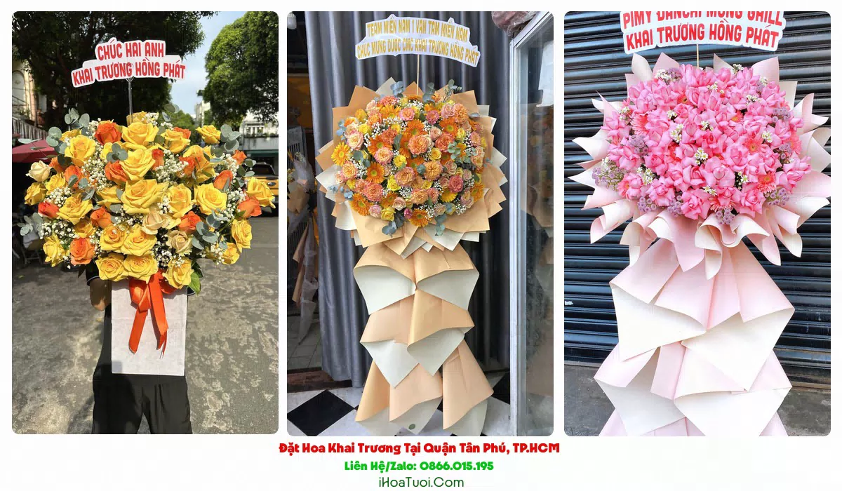 Giao hoa khai trương tận nơi đúng giờ tại Tân Phú