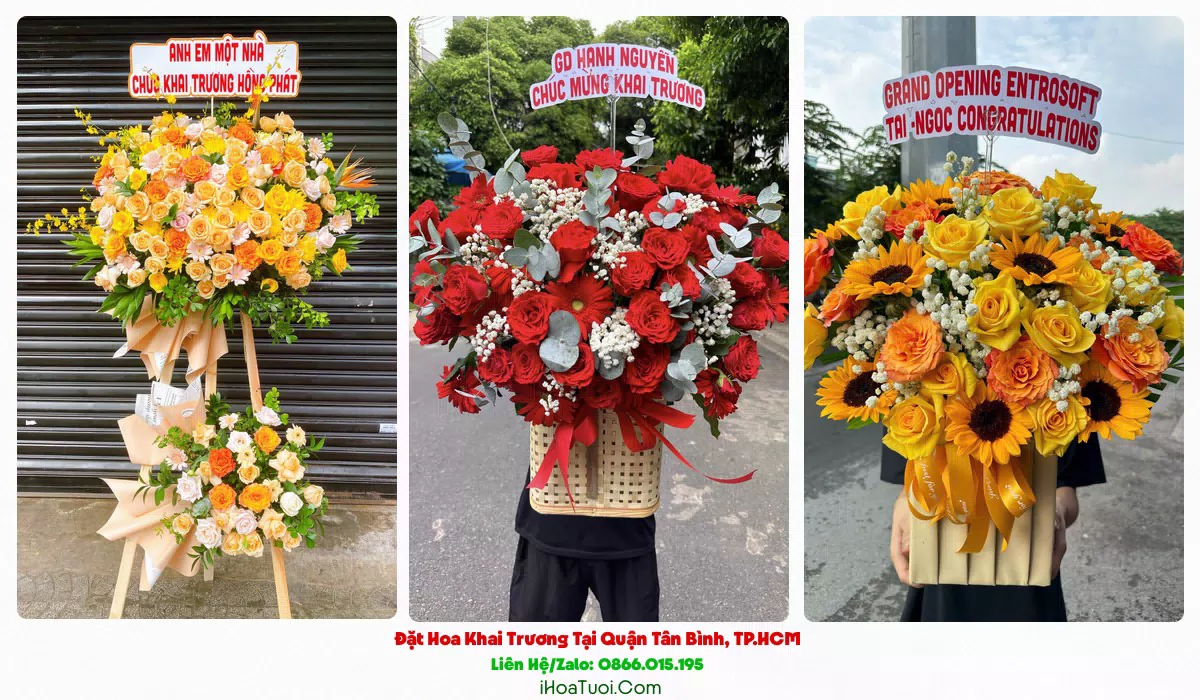 Mẫu kệ hoa khai trương đã giao tại Quận Tân Bình