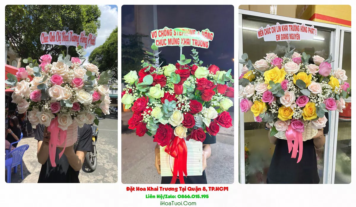 Kệ hoa khai trương 2 tầng tại Quận 8