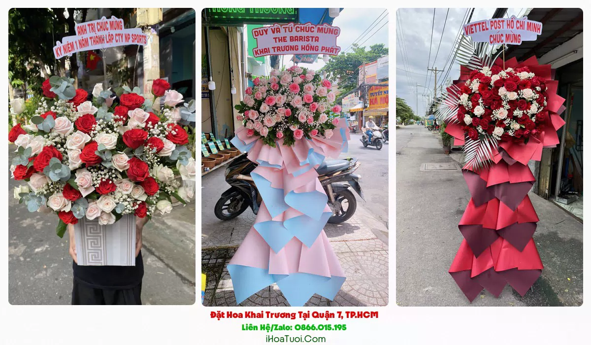 Kệ hoa khai trương 2 tầng tại Quận 7