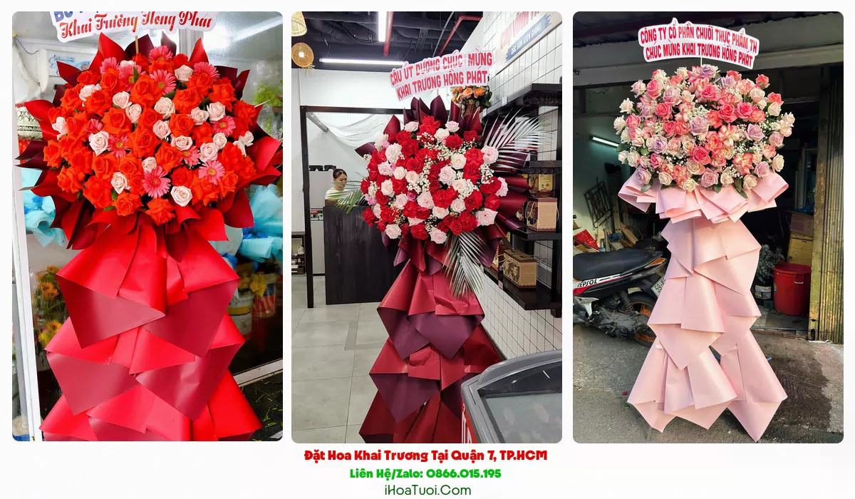 Lẵng hoa khai trương giao tại Quận 7