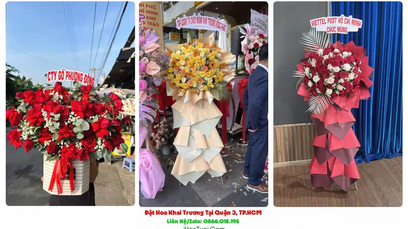 Kệ Hoa Khai Trương Tại Quận 3, TP.HCM