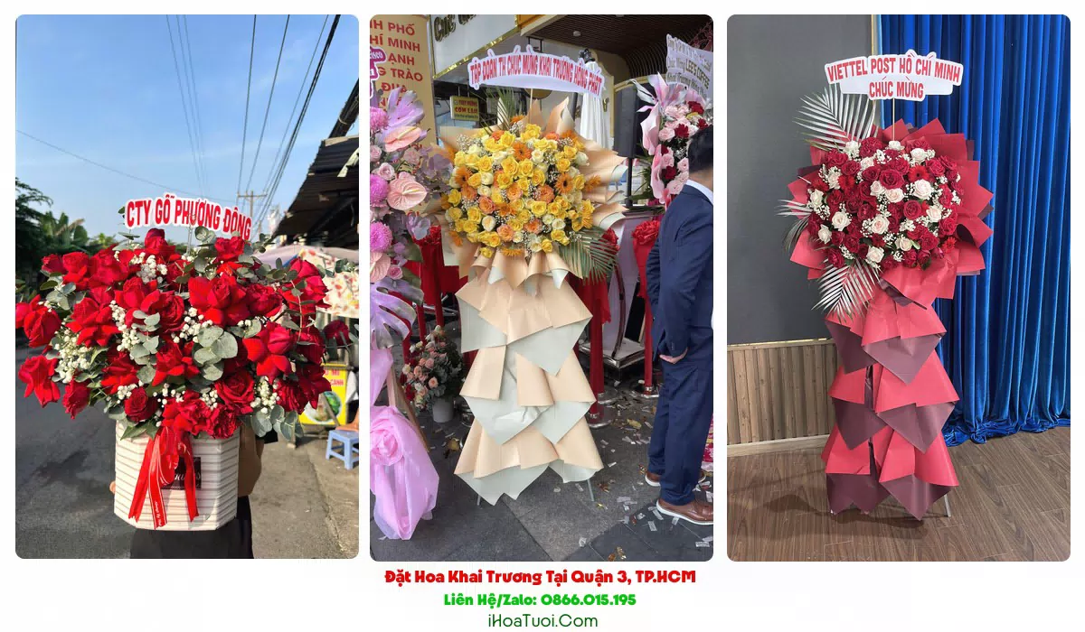 Kệ Hoa Khai Trương Tại Quận 3, TP.HCM