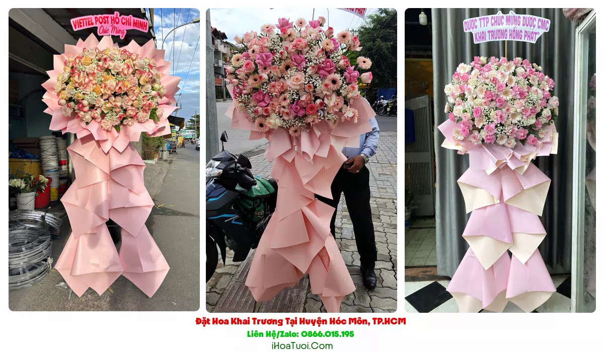 Kệ hoa khai trương 2 tầng tại Huyện Hóc Môn