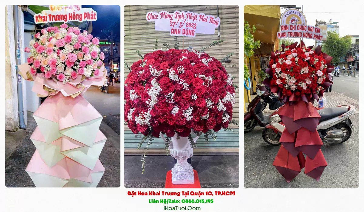 Giao hoa khai trương đúng giờ tại Quận 10
