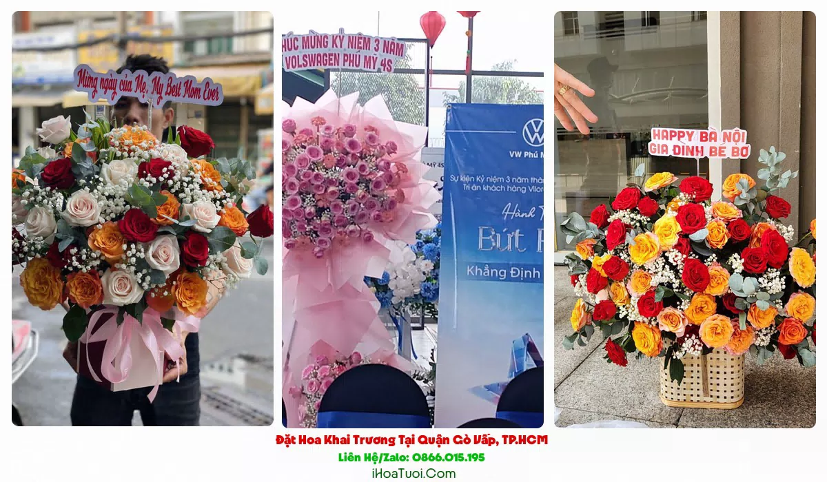 Lẵng hoa khai trương rực rỡ giao tại Gò Vấp