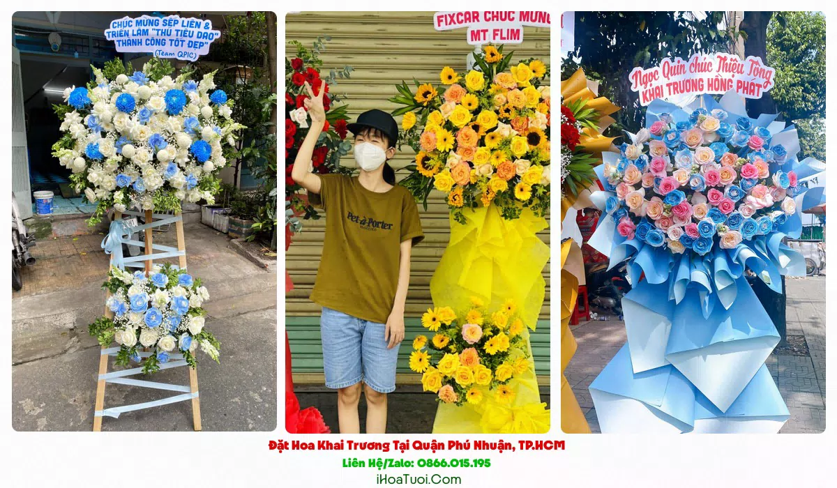 Kệ hoa khai trương 2 tầng tại Phú Nhuận
