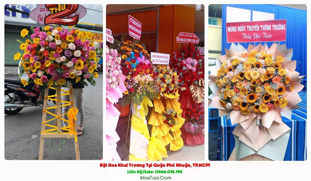 Lẵng hoa chúc mừng khai trương Phú Nhuận