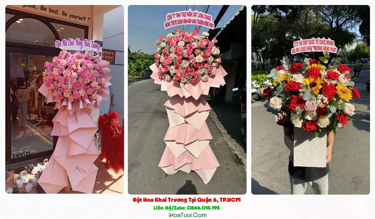 Lẵng hoa khai trương Quận 6 nhiều mẫu để chọn