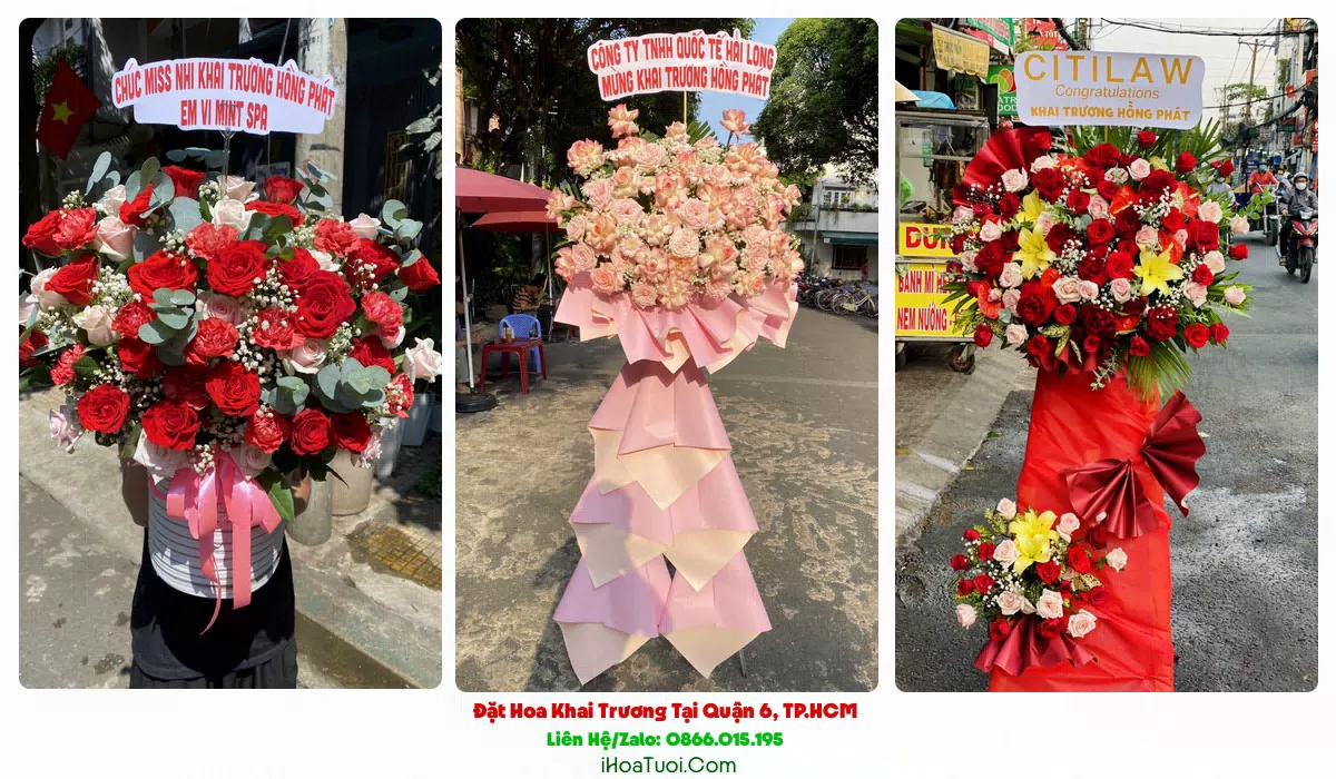 Giao hoa khai trương Quận 6 khu chợ Bình Tây