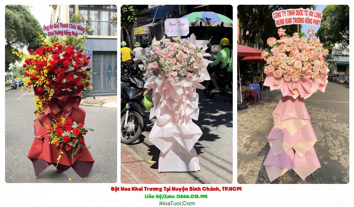 Kệ hoa khai trương 2 tầng tại Huyện Bình Chánh