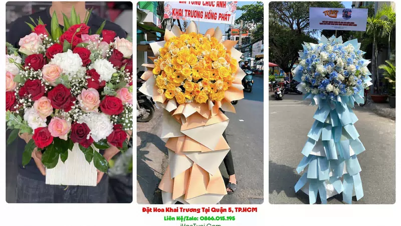 Kệ Hoa Khai Trương Tại Quận 5, TP.HCM