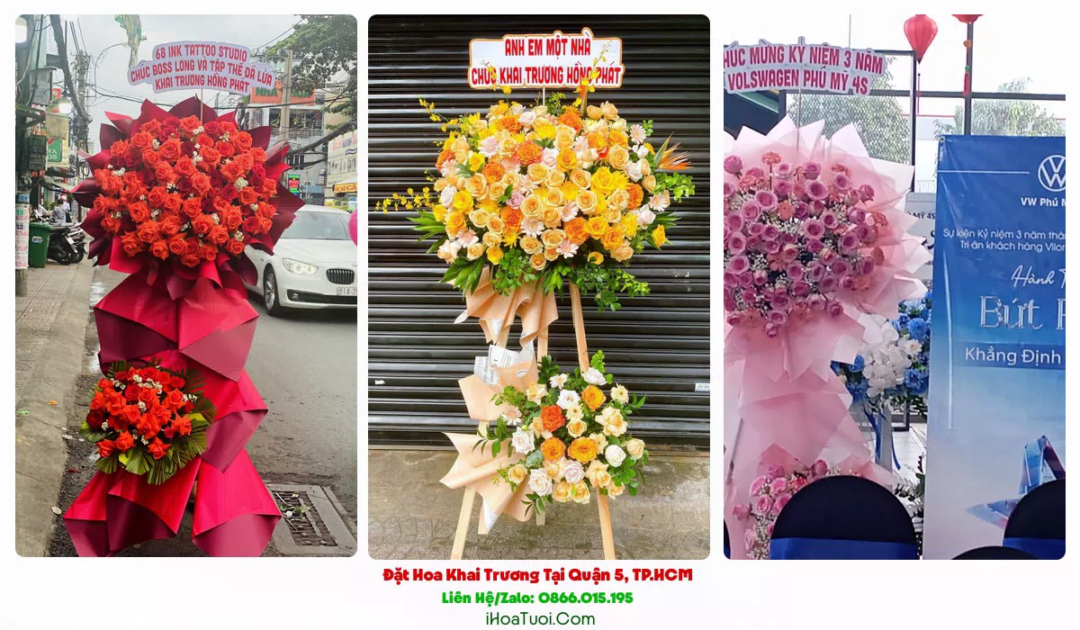 Giao hoa khai trương đúng giờ tại Quận 5