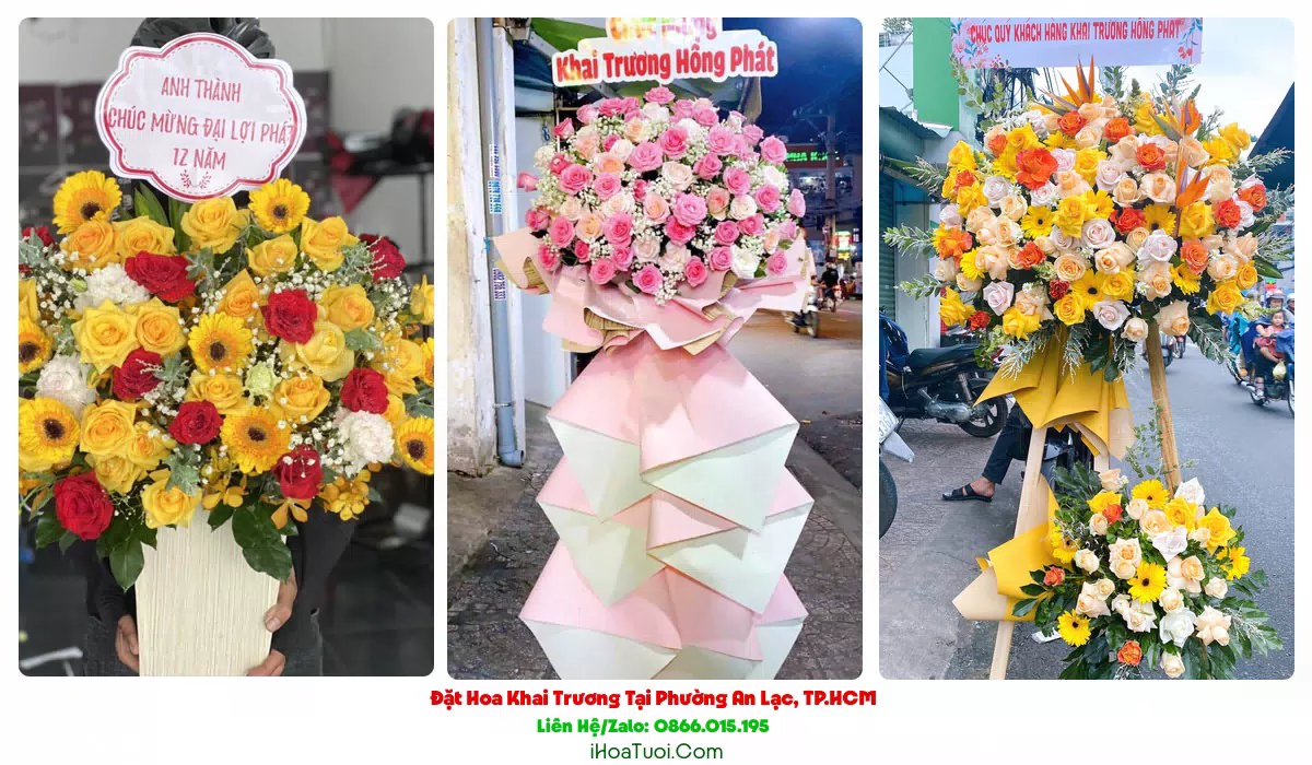 Lẵng hoa chúc mừng khai trương Phường An Lạc