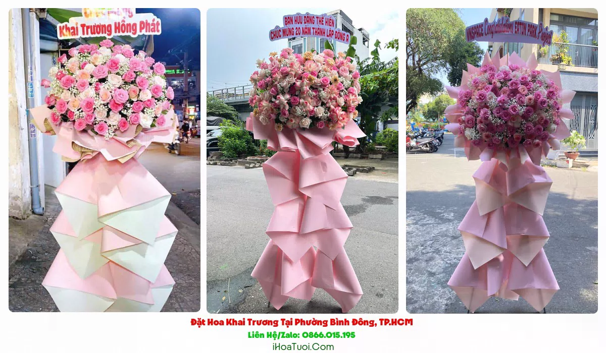 Kệ hoa khai trương tại Phường Bình Đông