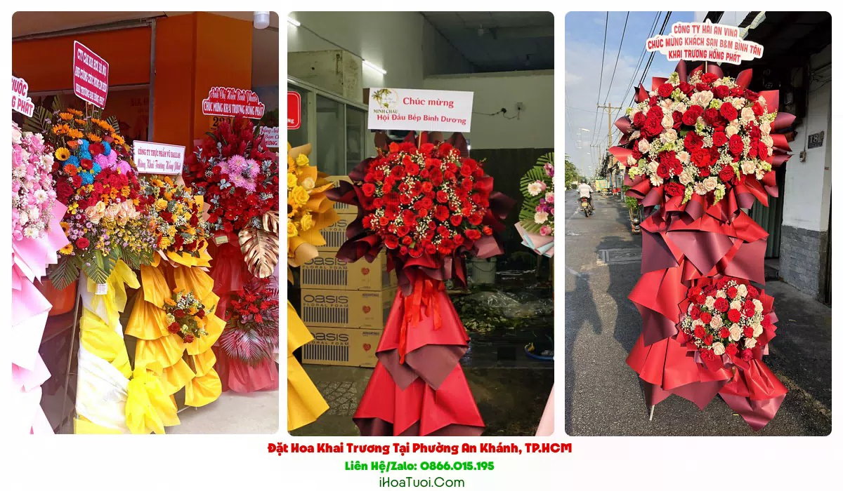 Kệ hoa khai trương 2 tầng tại Phường An Khánh