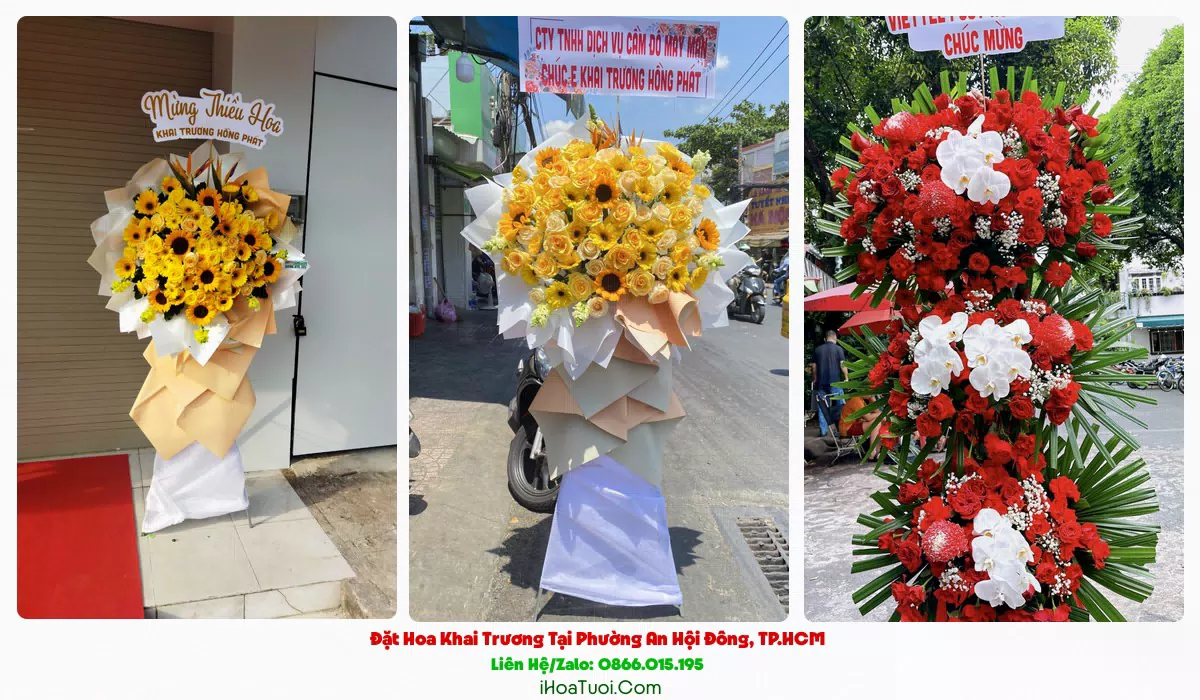 Kệ hoa khai trương Phường An Hội Đông