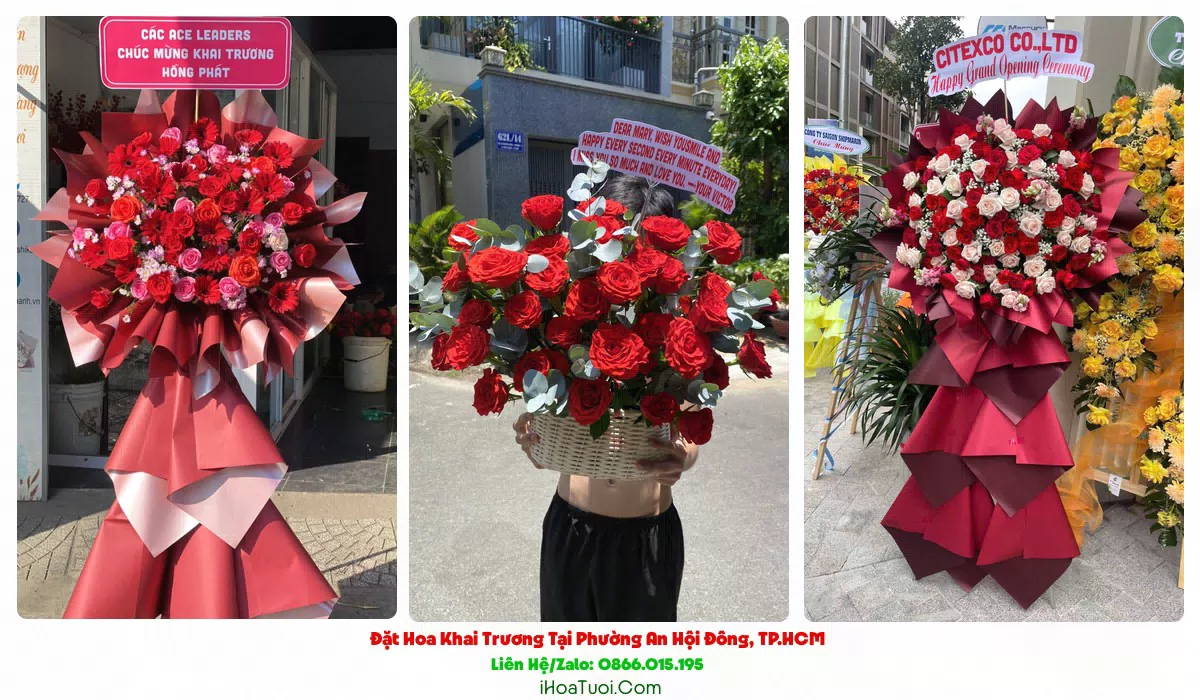 Lẵng hoa khai trương Phường An Hội Đông