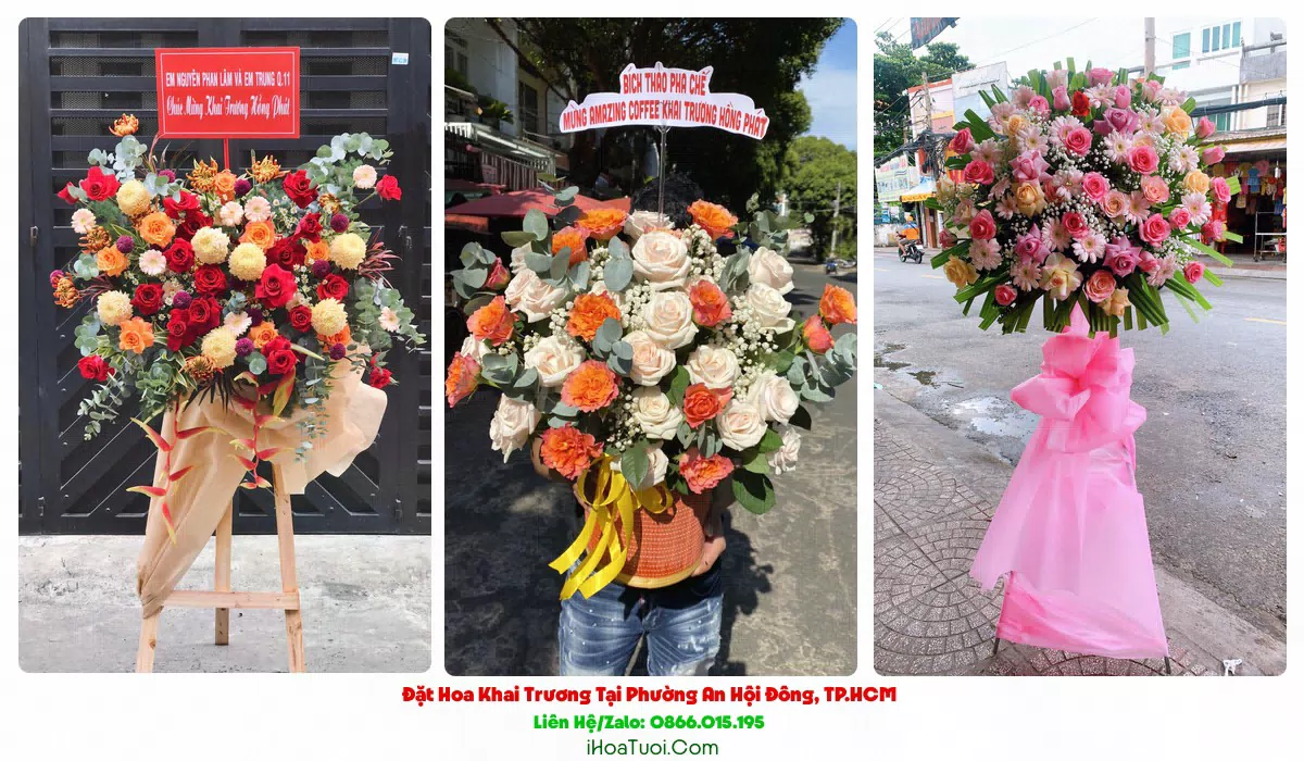 Giao hoa khai trương đường Lê Đức Thọ Phường An Hội Đông