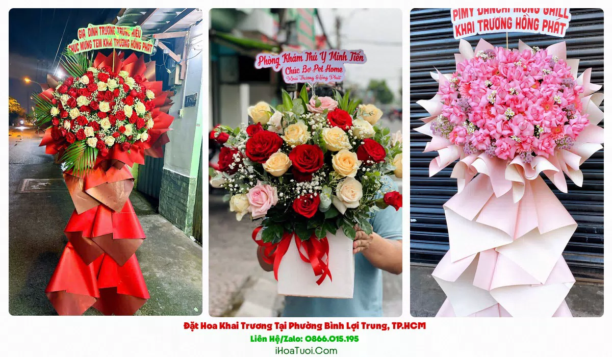 Đặt Hoa Khai Trương Tại Phường Bình Lợi Trung, TP.HCM (Quận Bình Thạnh Cũ)