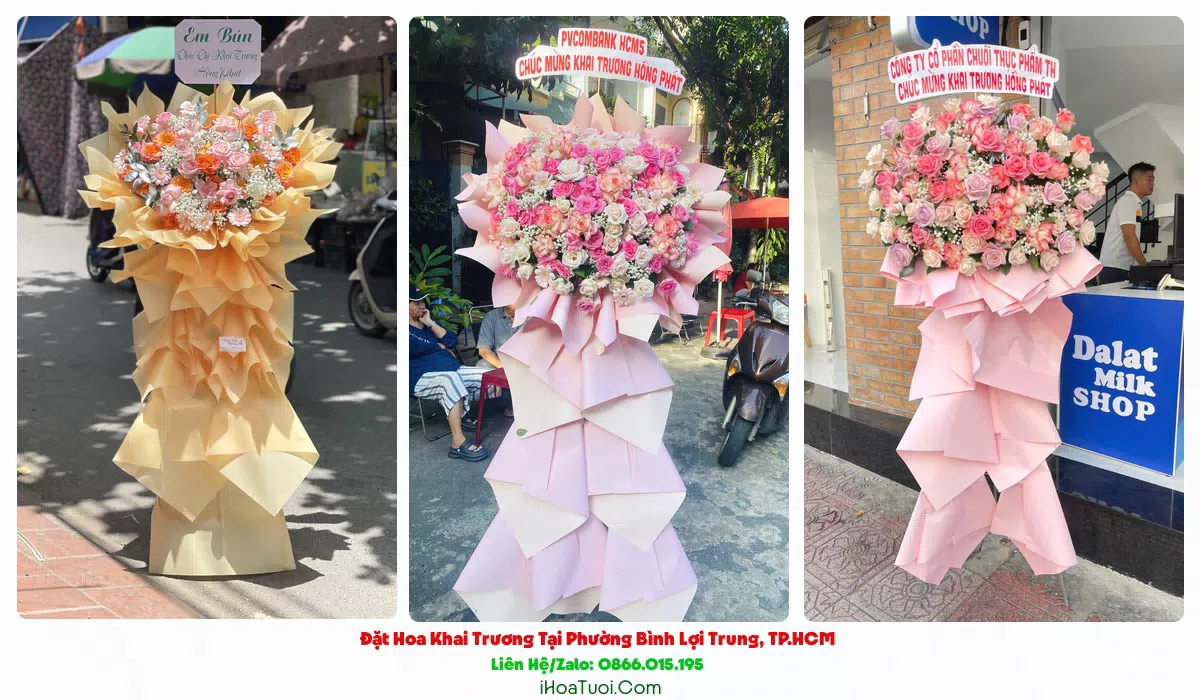 Kệ hoa khai trương Phường Bình Lợi Trung